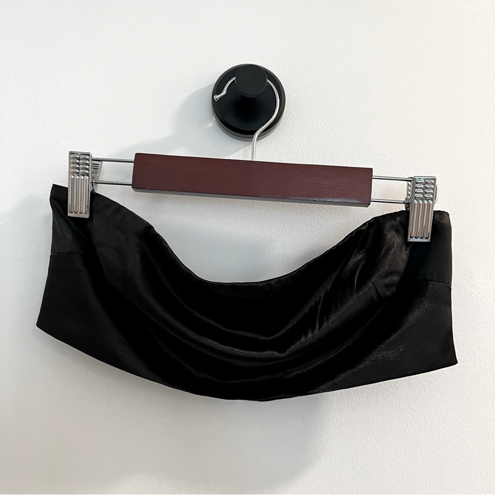 MESHKI Silk Bandeau Top - Black